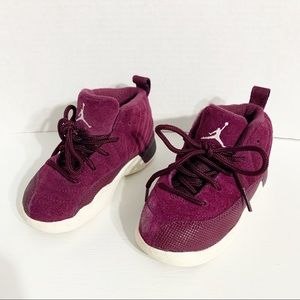 Nike Air Jordan XII 12 Bordeaux Retro BT Suede Leather Sneakers Toddler Size 8